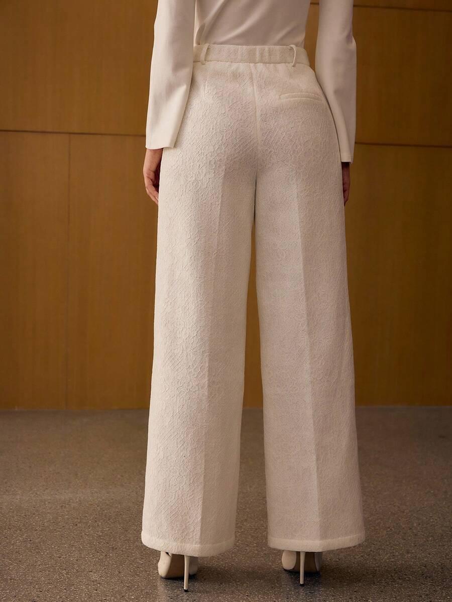 eleganckie kremowe spodnie