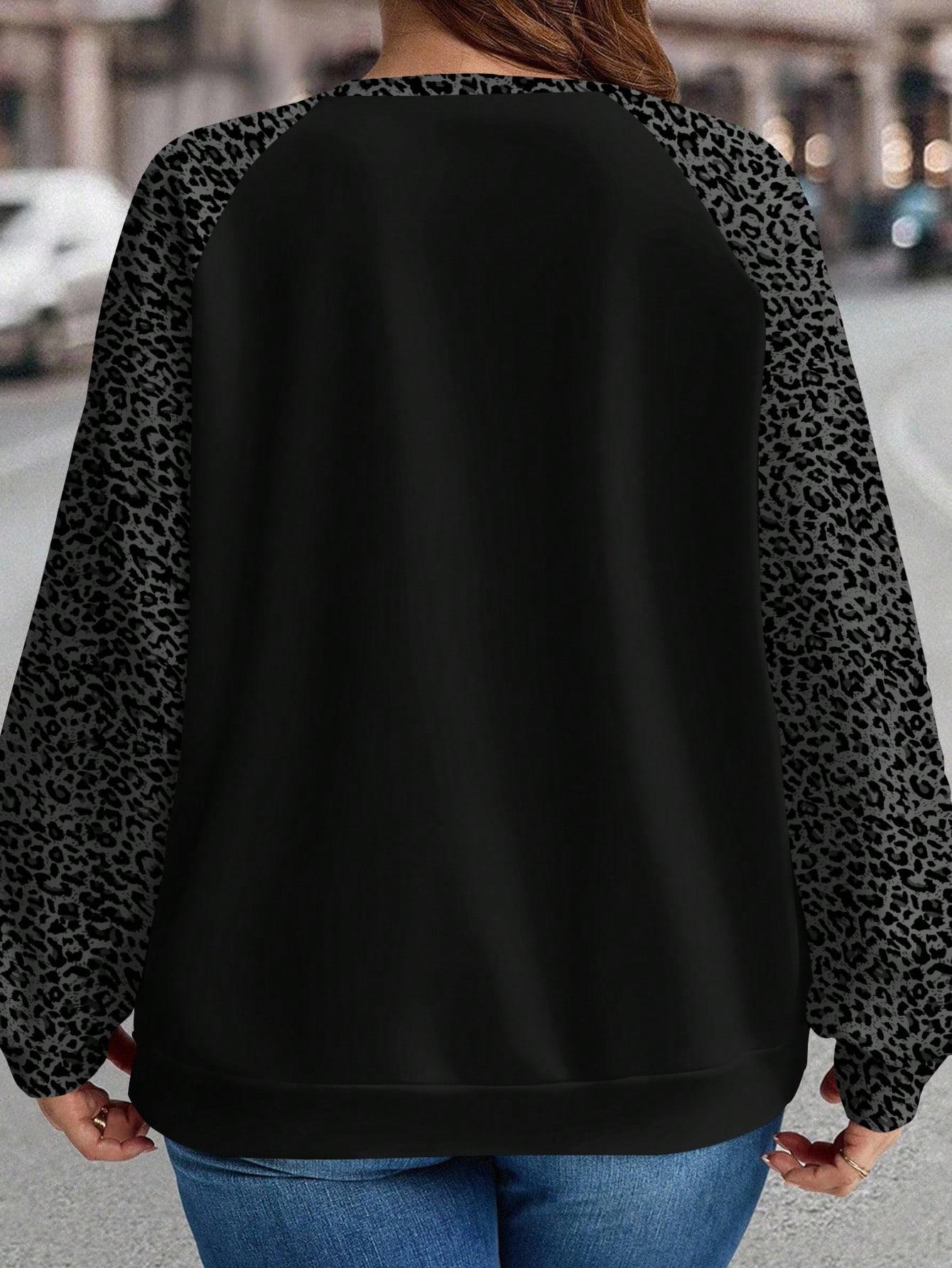 bluza okrągły dekolt print