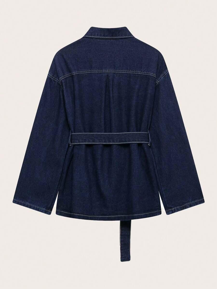 GRANATOWA KURTKA JEANS 