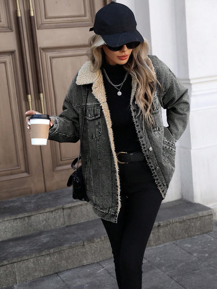 czarna kurtka jeans