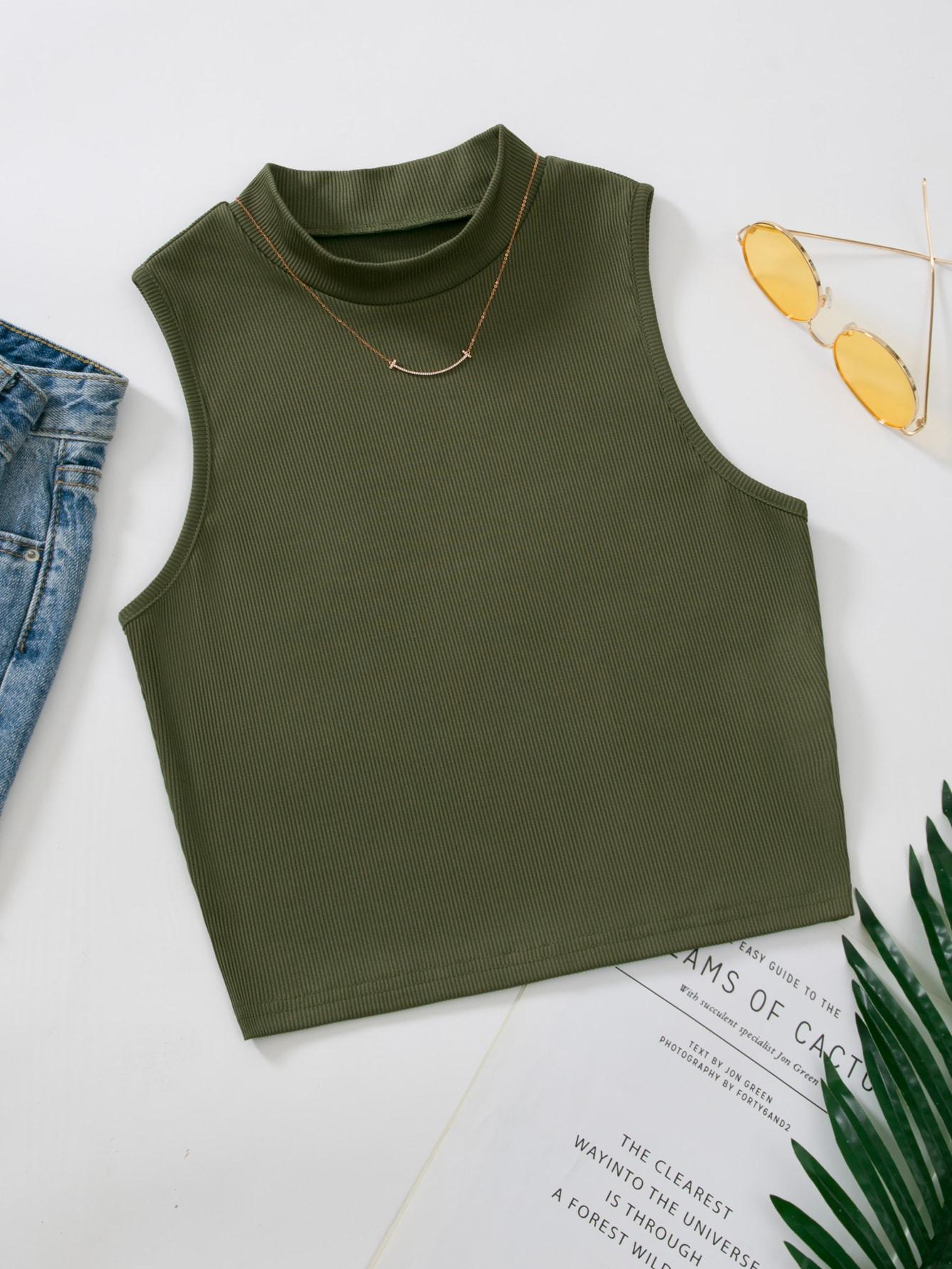 zielony top prążki