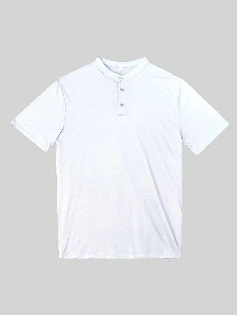 biały t-shirt guziki 