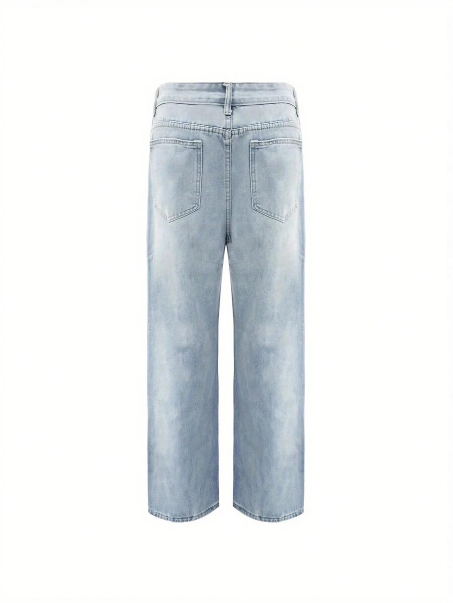 NIEBIESKIE PROSTE JEANSY