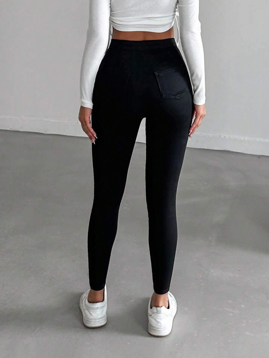 CZARNE SPODNIE JEANS