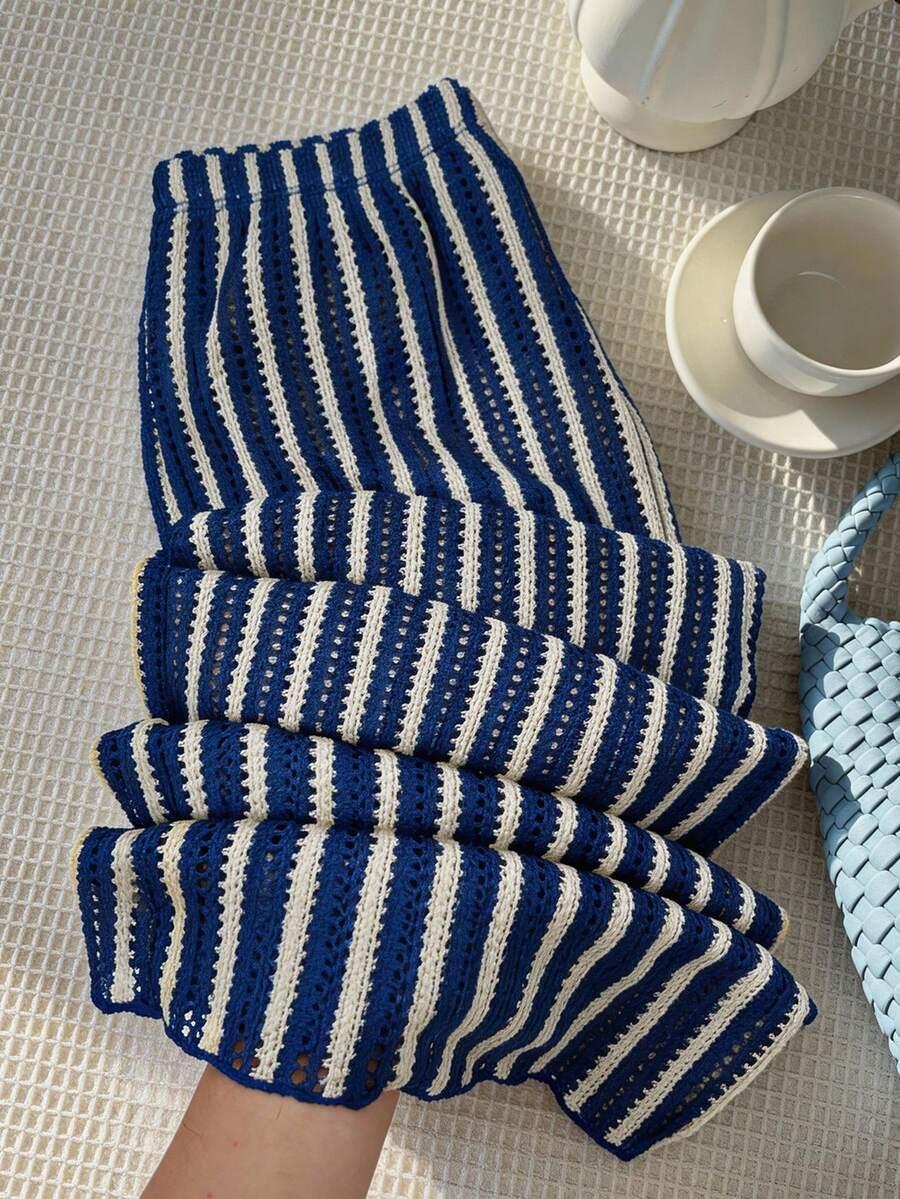 spodnie wzór paski casual