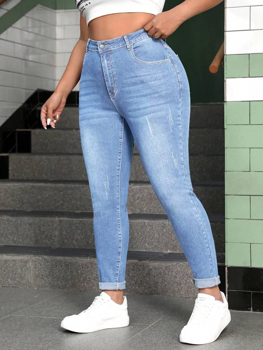 NIEBIESKIE SPODNIE JEANS RURKI
