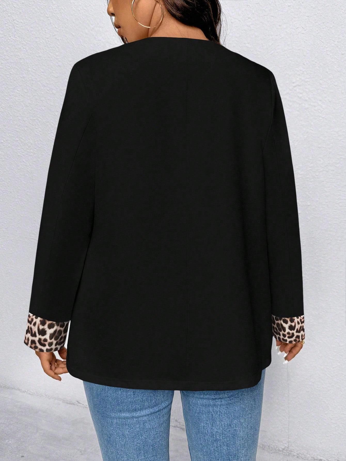 czarna marynarka animal print