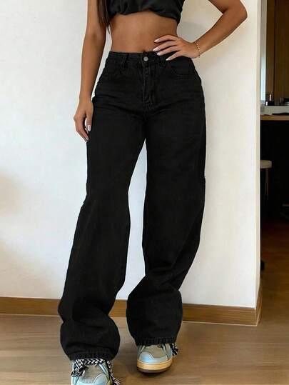 czarne spodnie jeans 