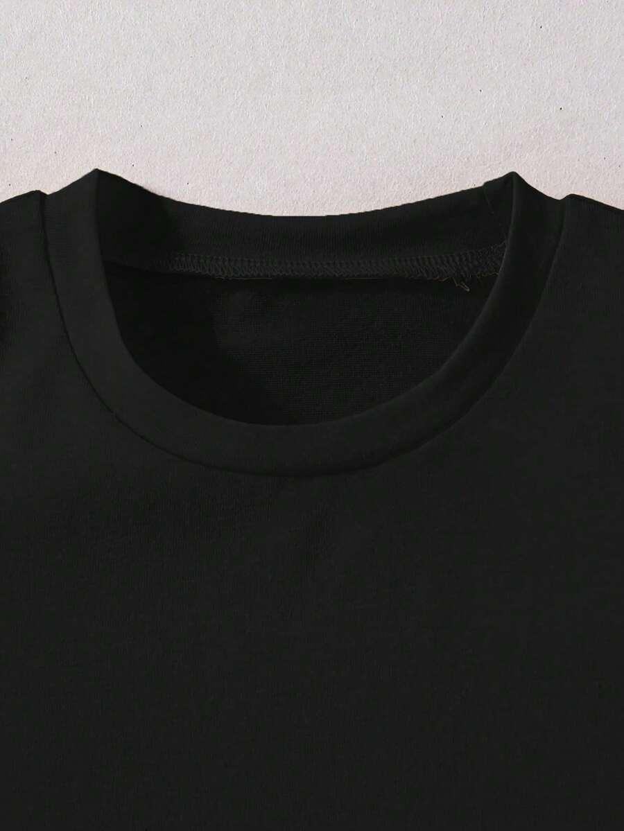 czarny t-shirt casual