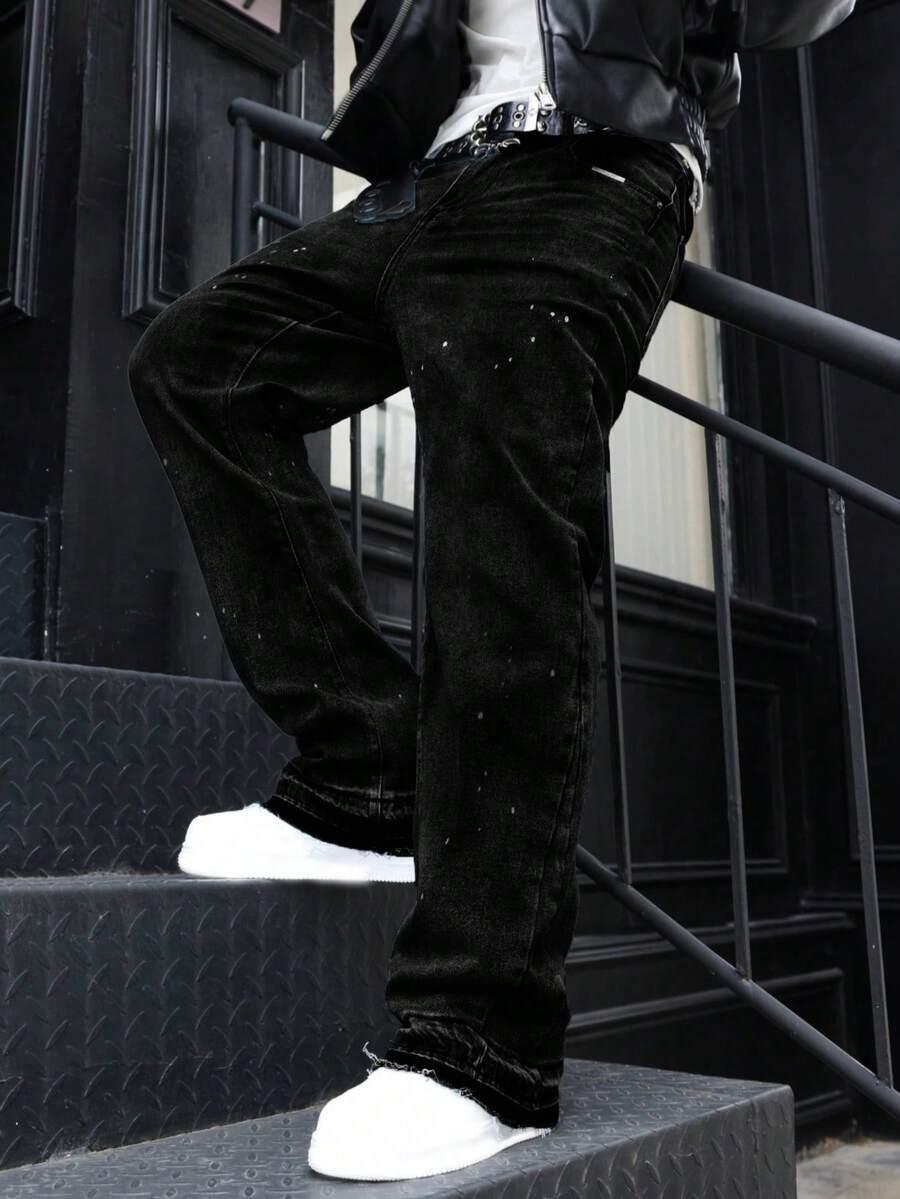 CZARNE SPODNIE JEANS