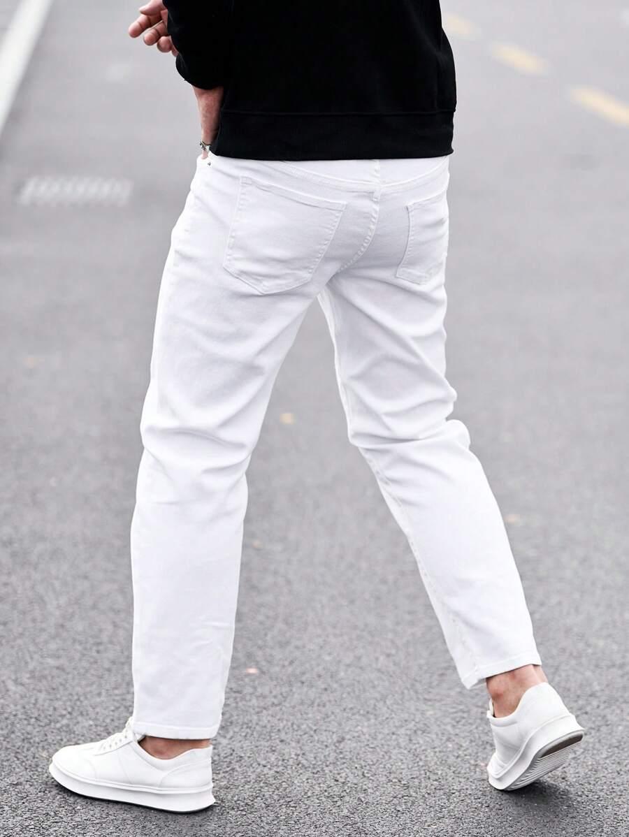 BIAŁE SPODNIE JEANS 