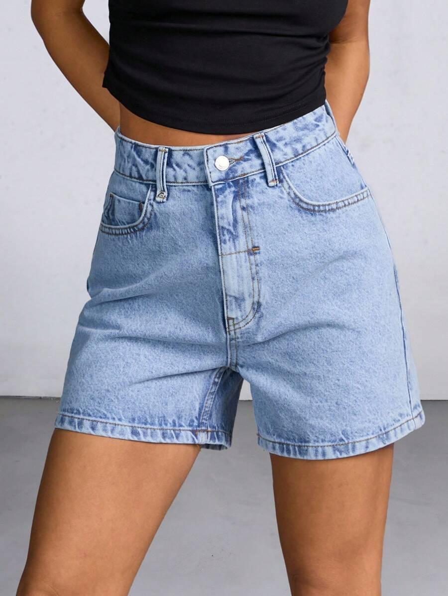 NIEBIESKIE KRÓTKIE SPODENKI JEANS