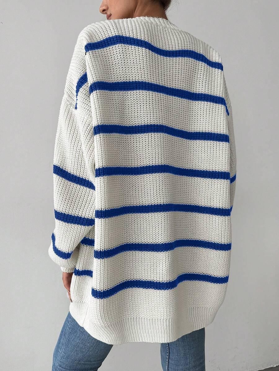 SWETER KARDIGAN WZÓR PASKI 