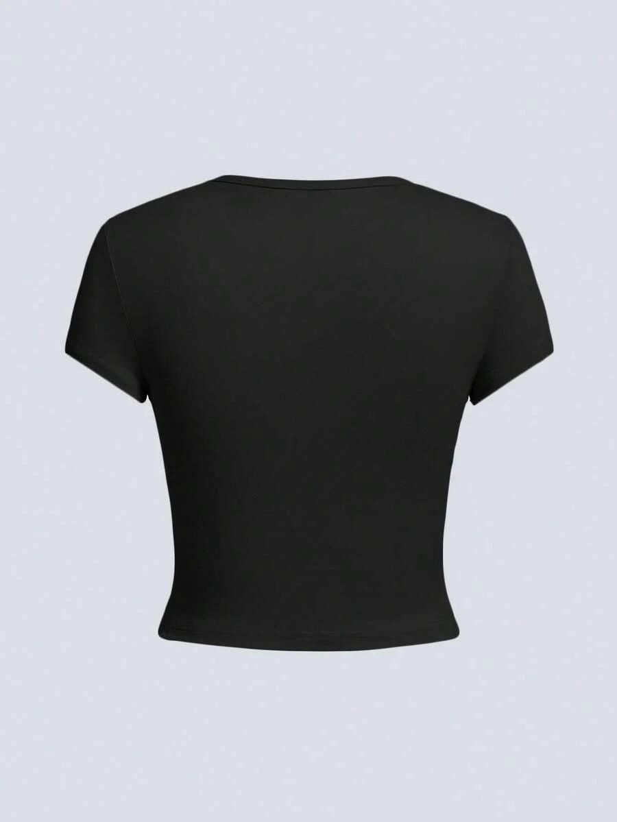 czarny top print