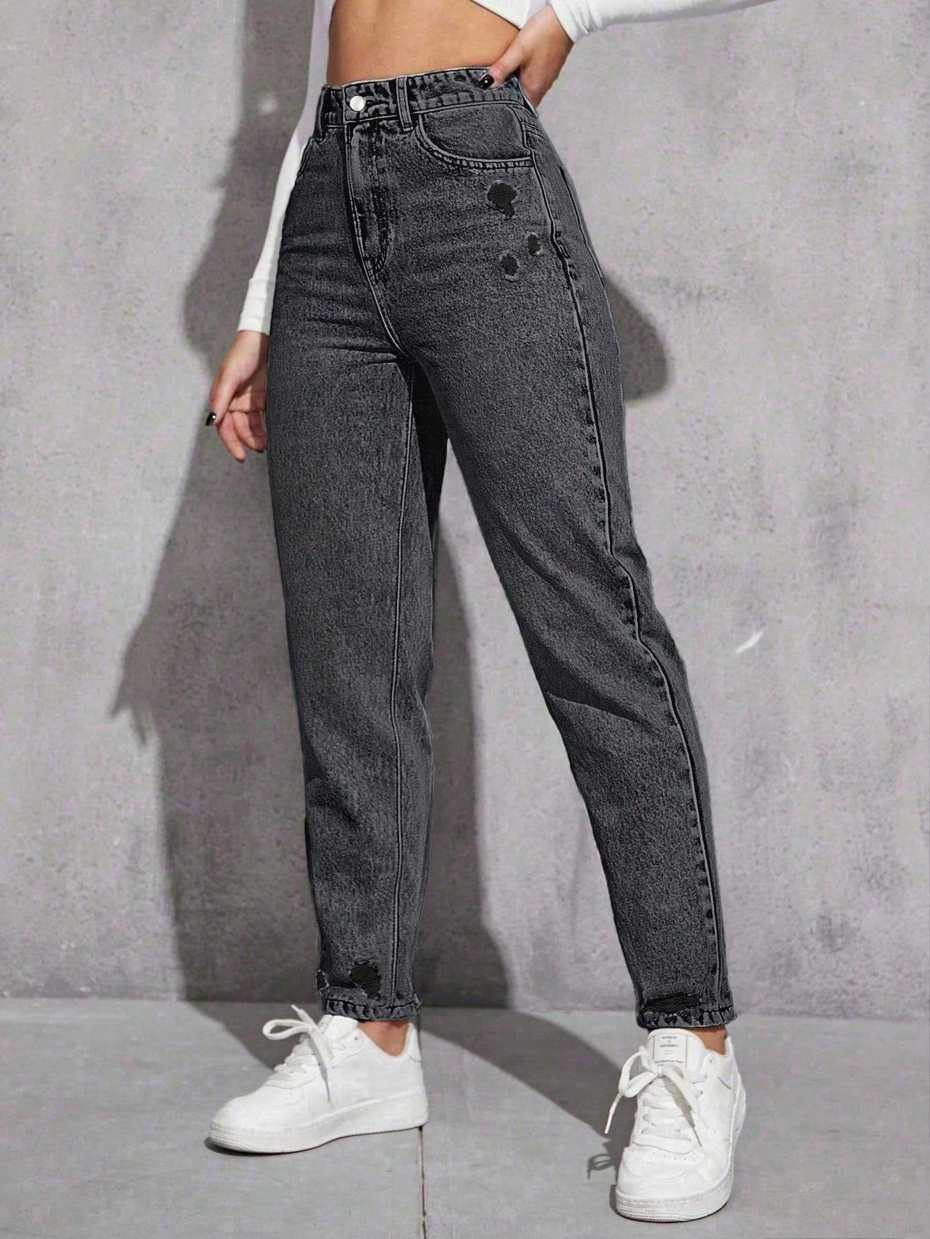 szare spodnie jeans