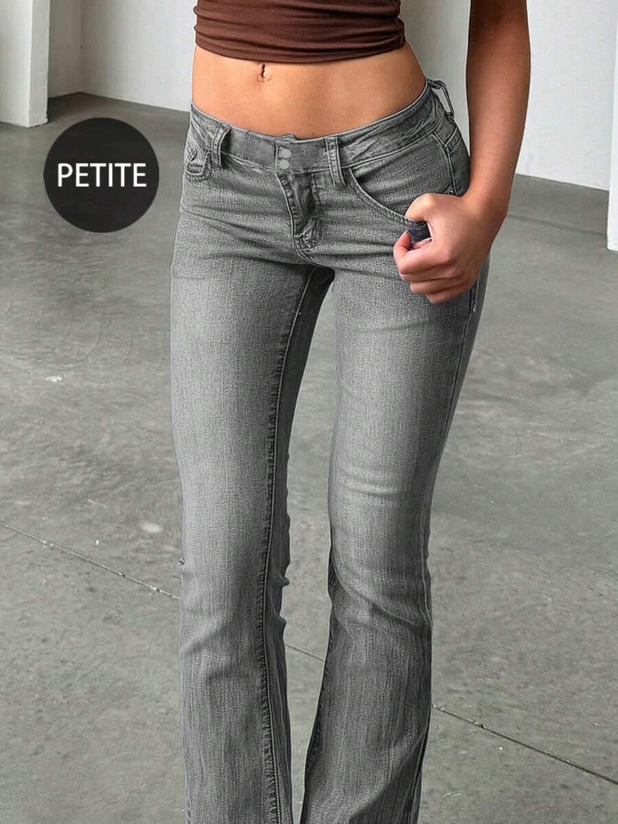 szare spodnie jeans biodrówki