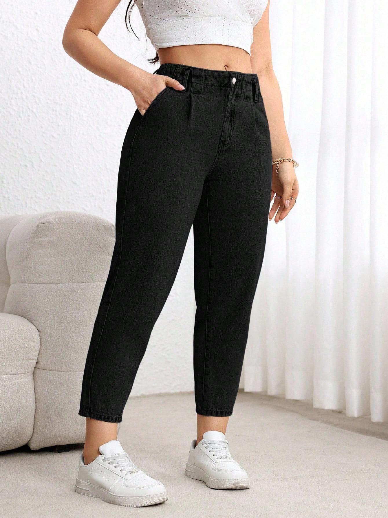 CZARNE SPODNIE JEANS