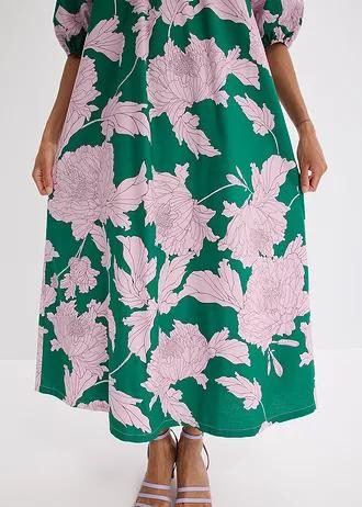 SUKIENKA MAXI OVERSIZE PLUS SIZE BAWEŁNIANA DEKOLT CARMEN 