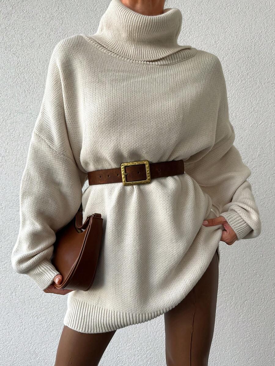beżowy sweter golf