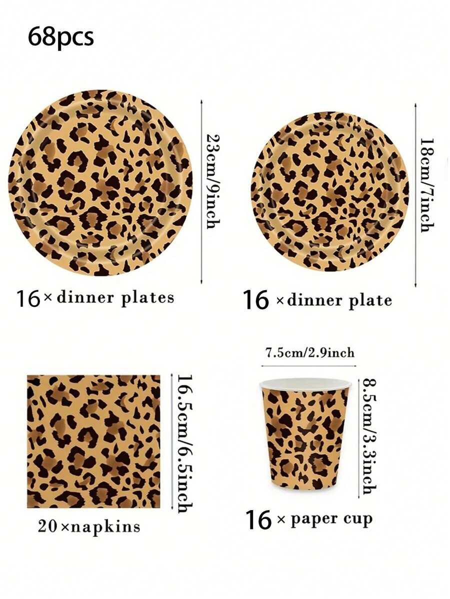 talerz jednorazowy animal print 
