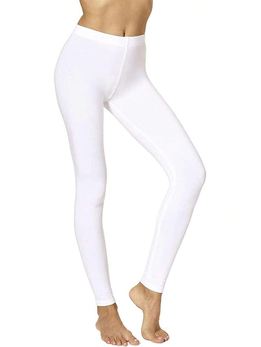 1 SZT BIAŁE LEGGINSY CIENKIE 