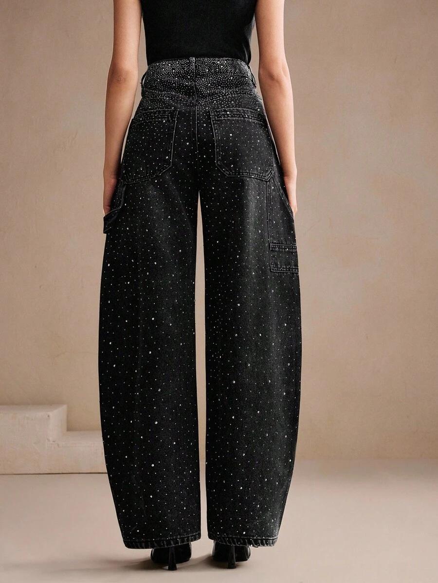 CZARNE SPODNIE JEANS