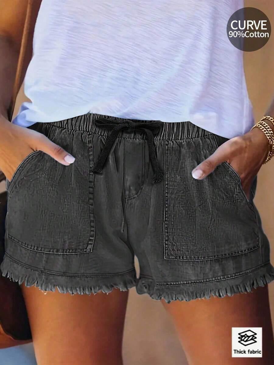 SZARE SPODENKI JEANS 