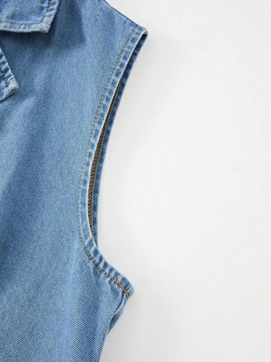 niebieski kombinezon jeans 