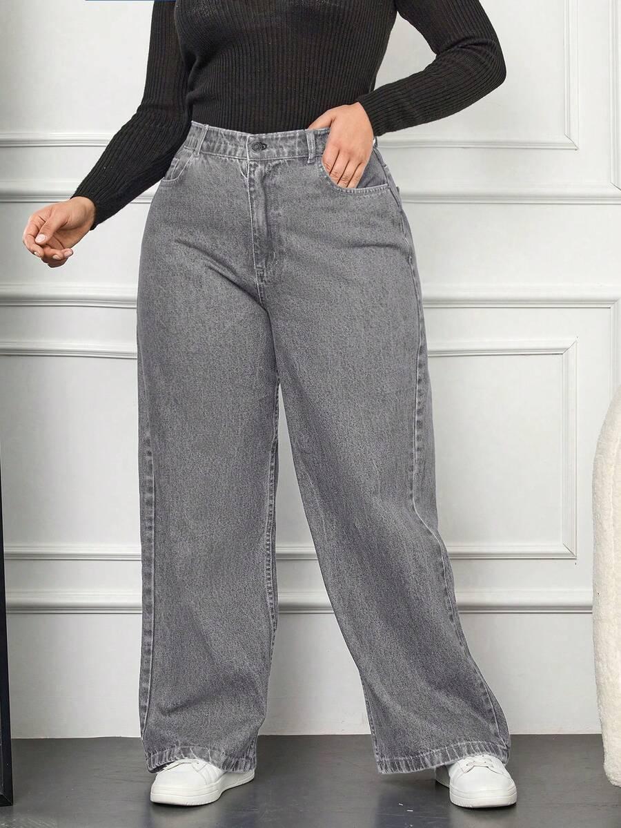 SZARE SPODNIE JEANS 