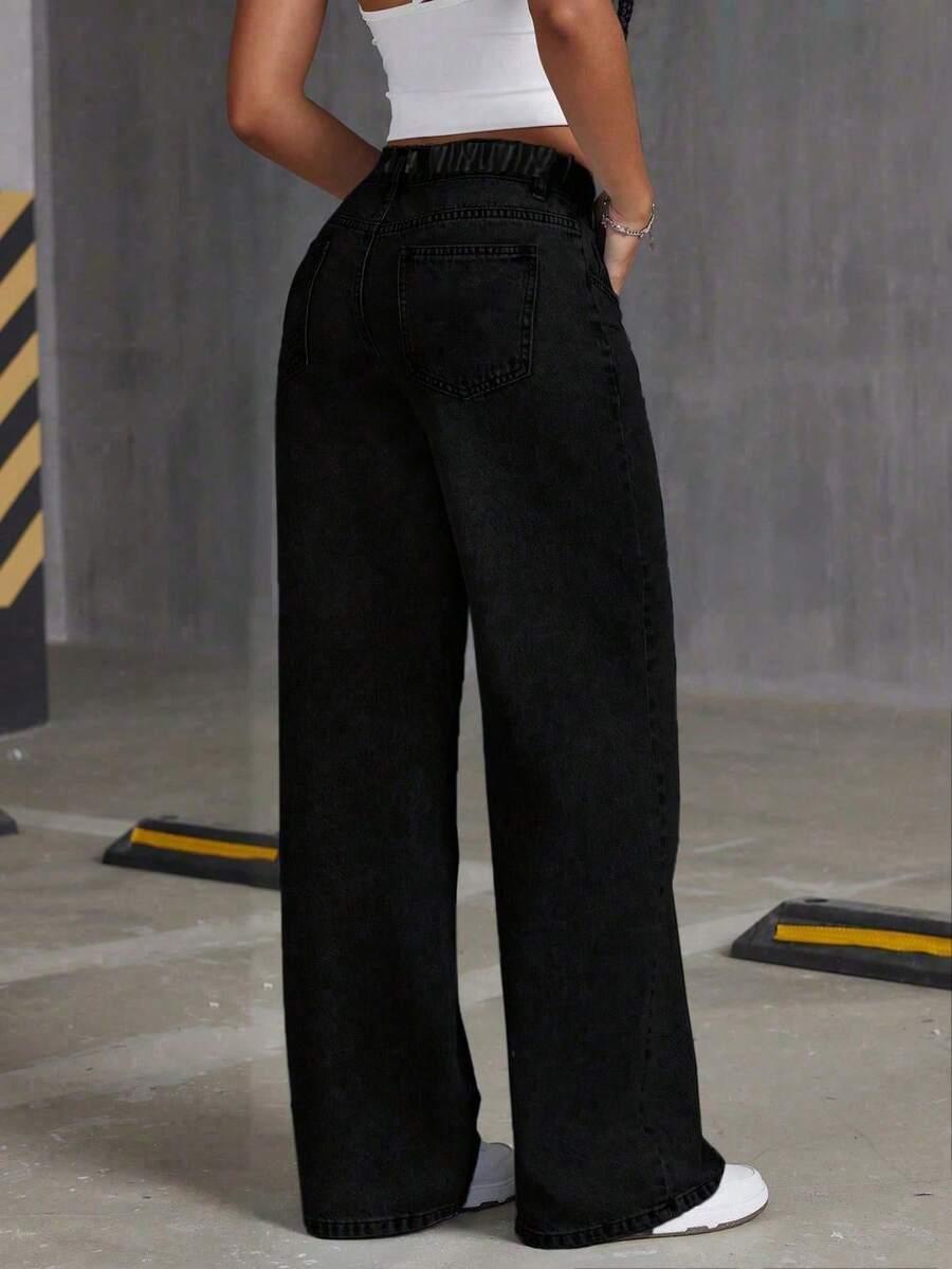 CZARNE SPODNIE JEANS