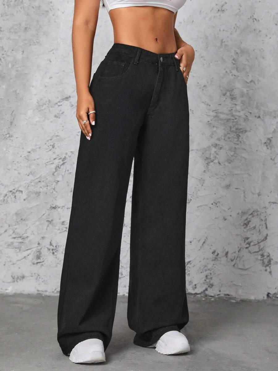 CZARNE SPODNIE JEANS