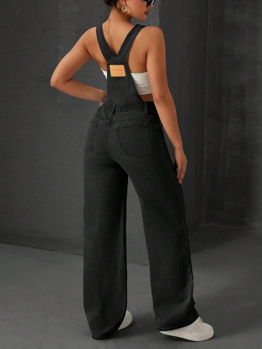 CZARNY KOMBINEZON JEANS