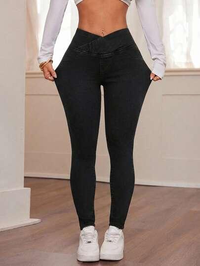 CZARNE SPODNIE JEANS
