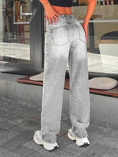 szare spodnie jeans 