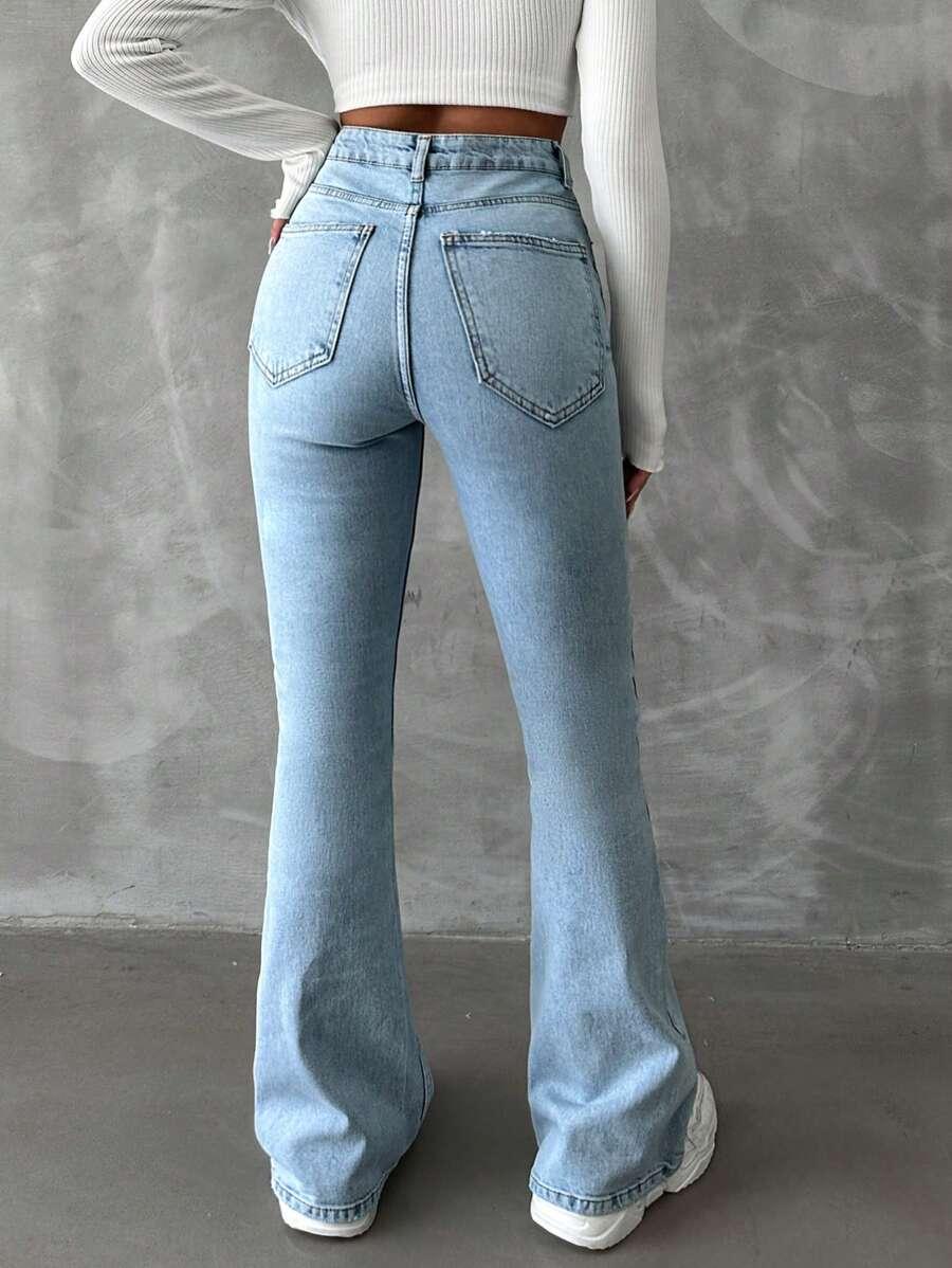 NIEBIESKIE SPODNIE JEANS DZWONY
