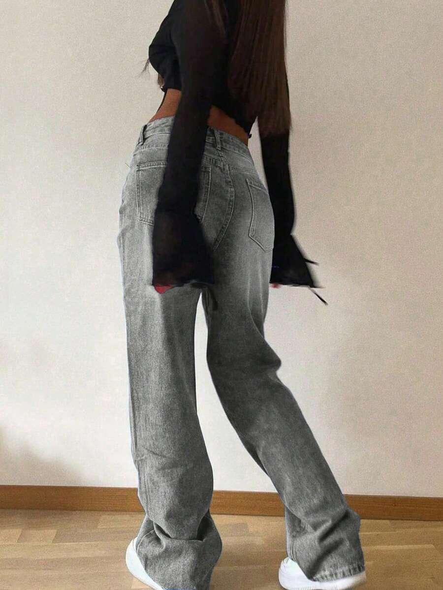 szare spodnie jeans 