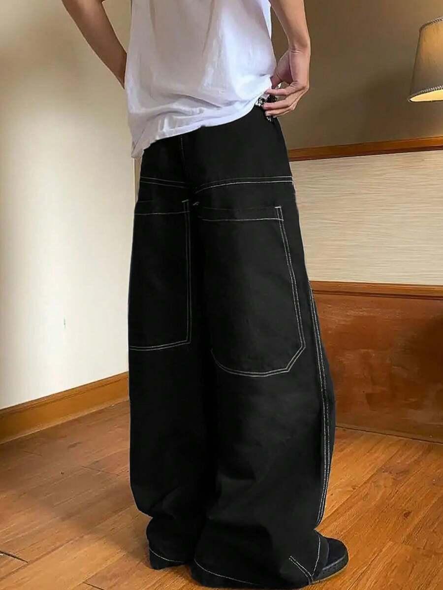 CZARNE SPODNIE JEANS