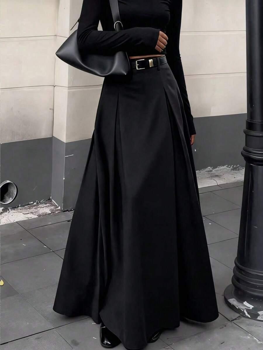 czarna spódnica maxi