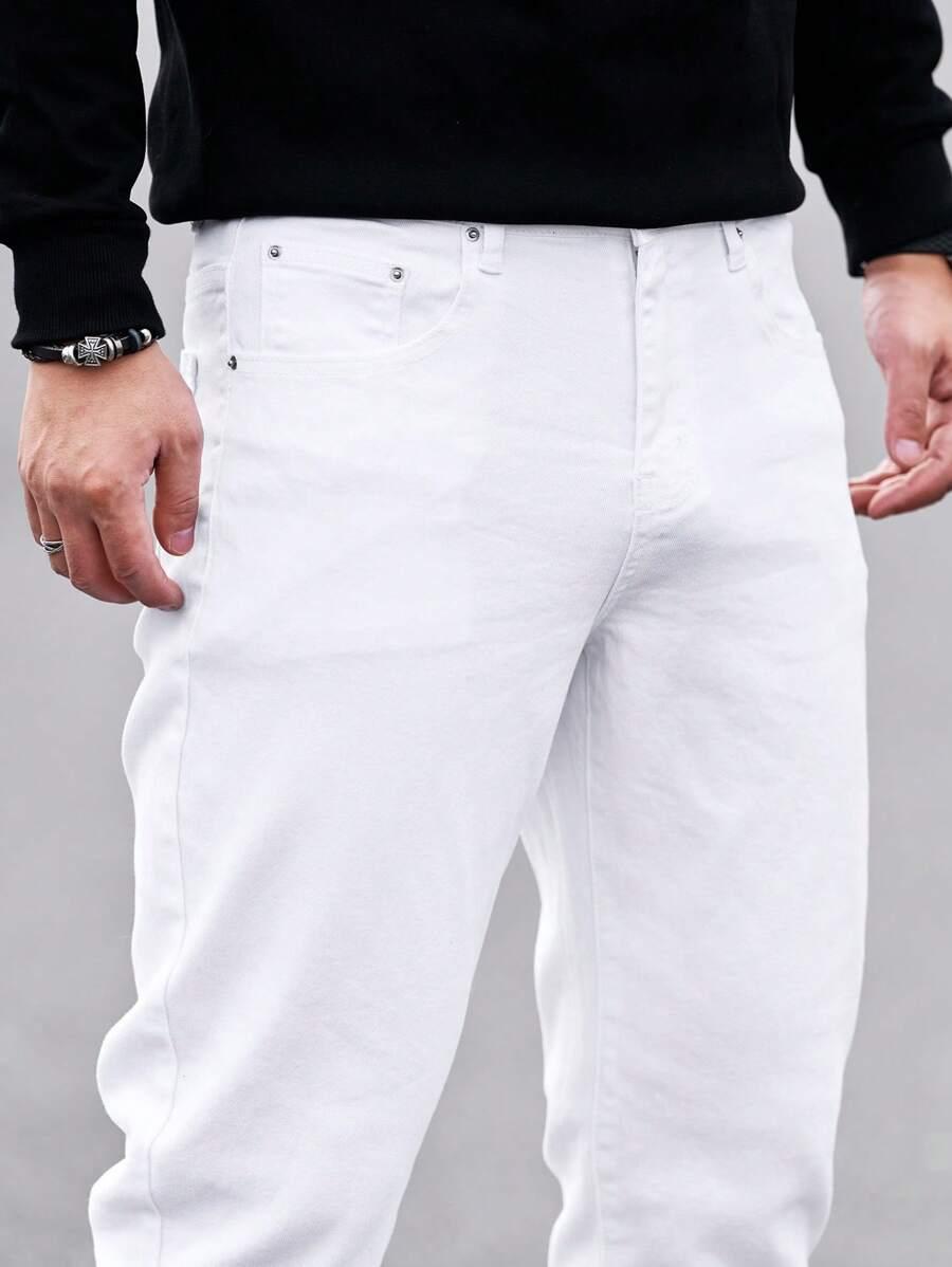 BIAŁE SPODNIE JEANS 