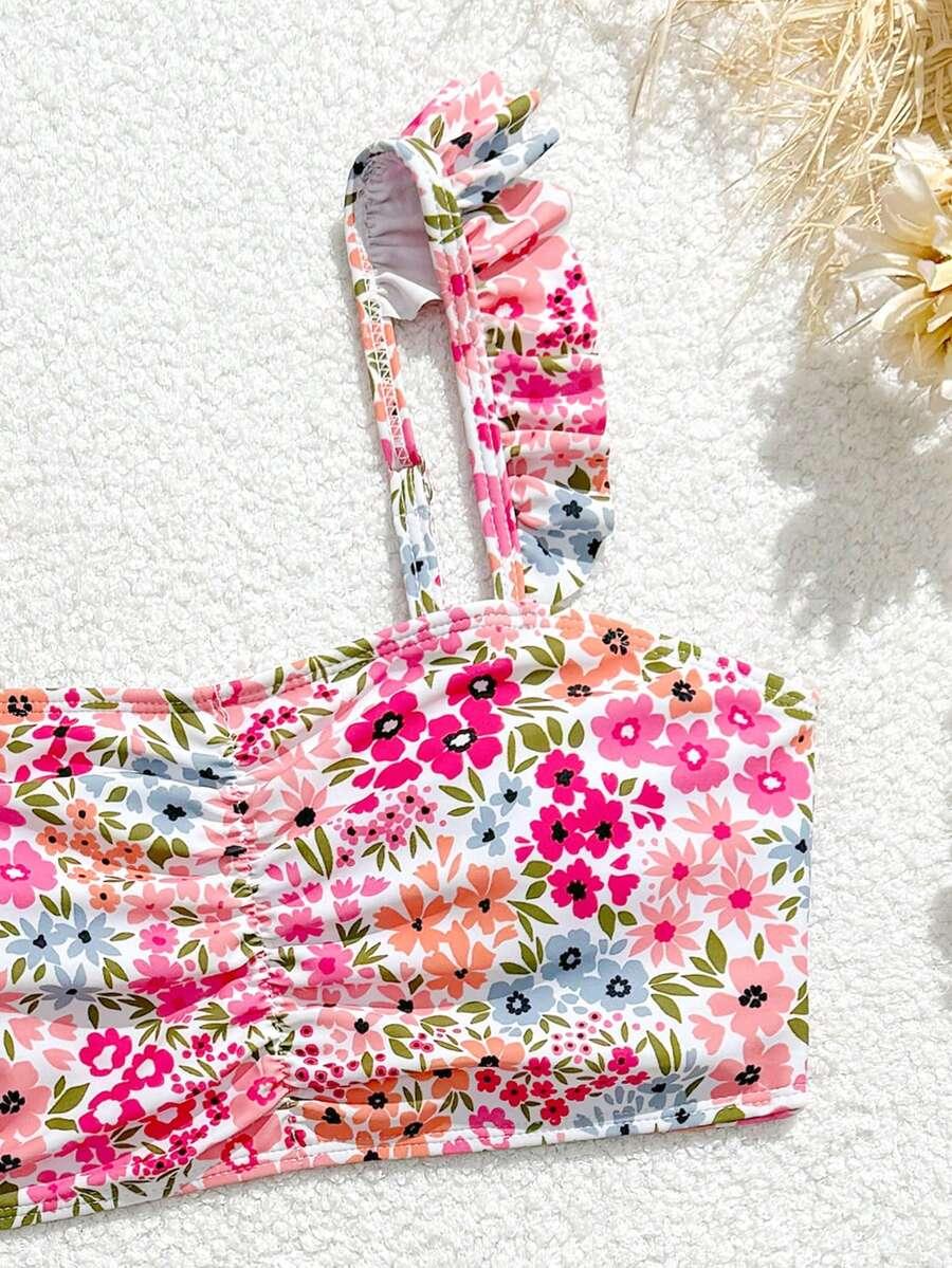 3-CZĘŚCIOWY STRÓJ KĄPIELOWY bikini spódnica komplet