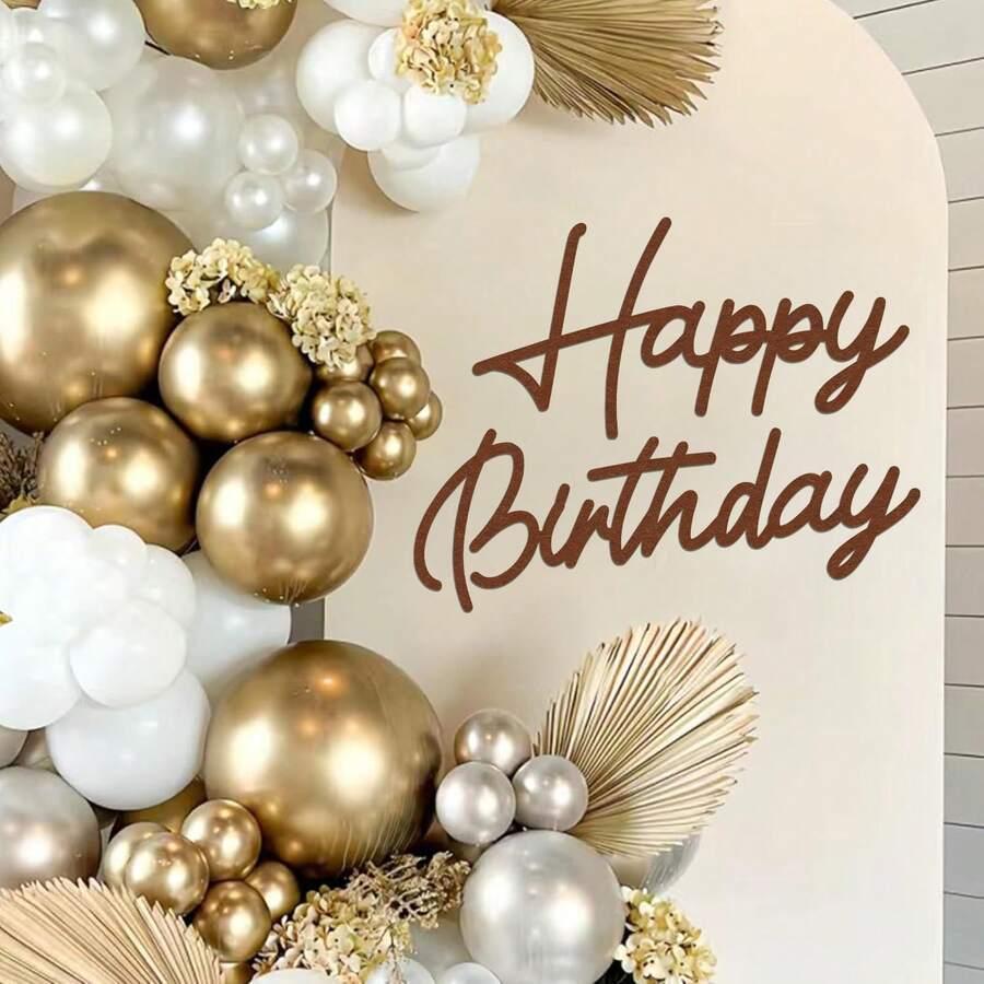 złoty napis happy birthday