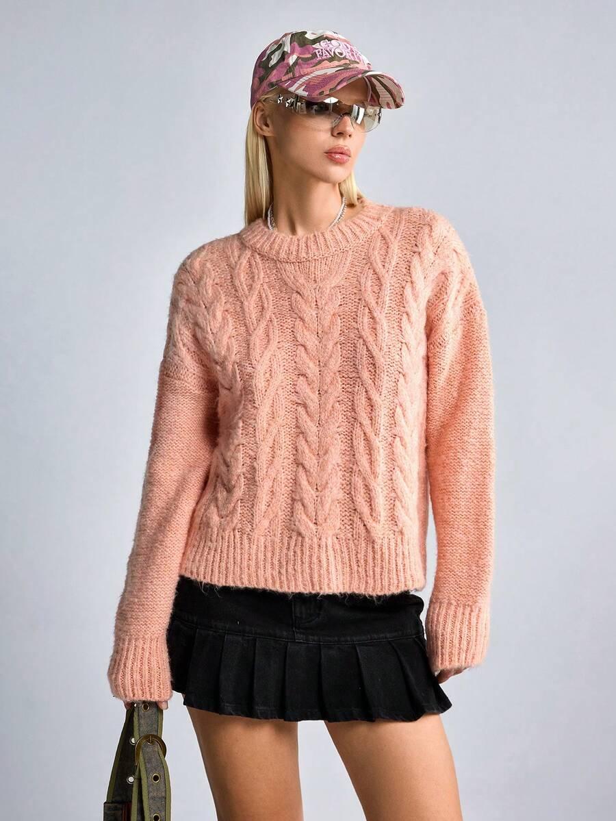 różowy sweter dzianina