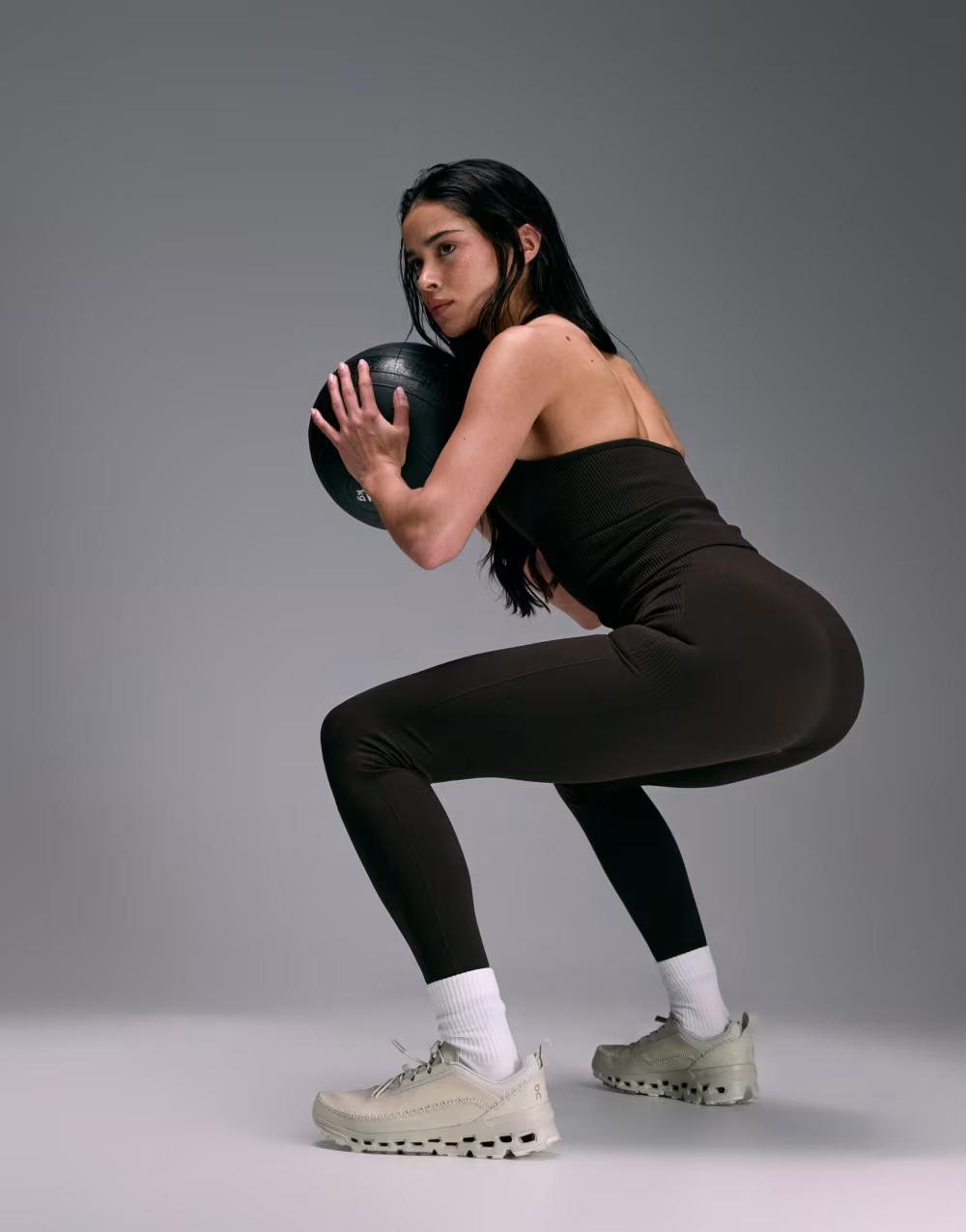 BRĄZOWE SPORTOWE LEGGINSY