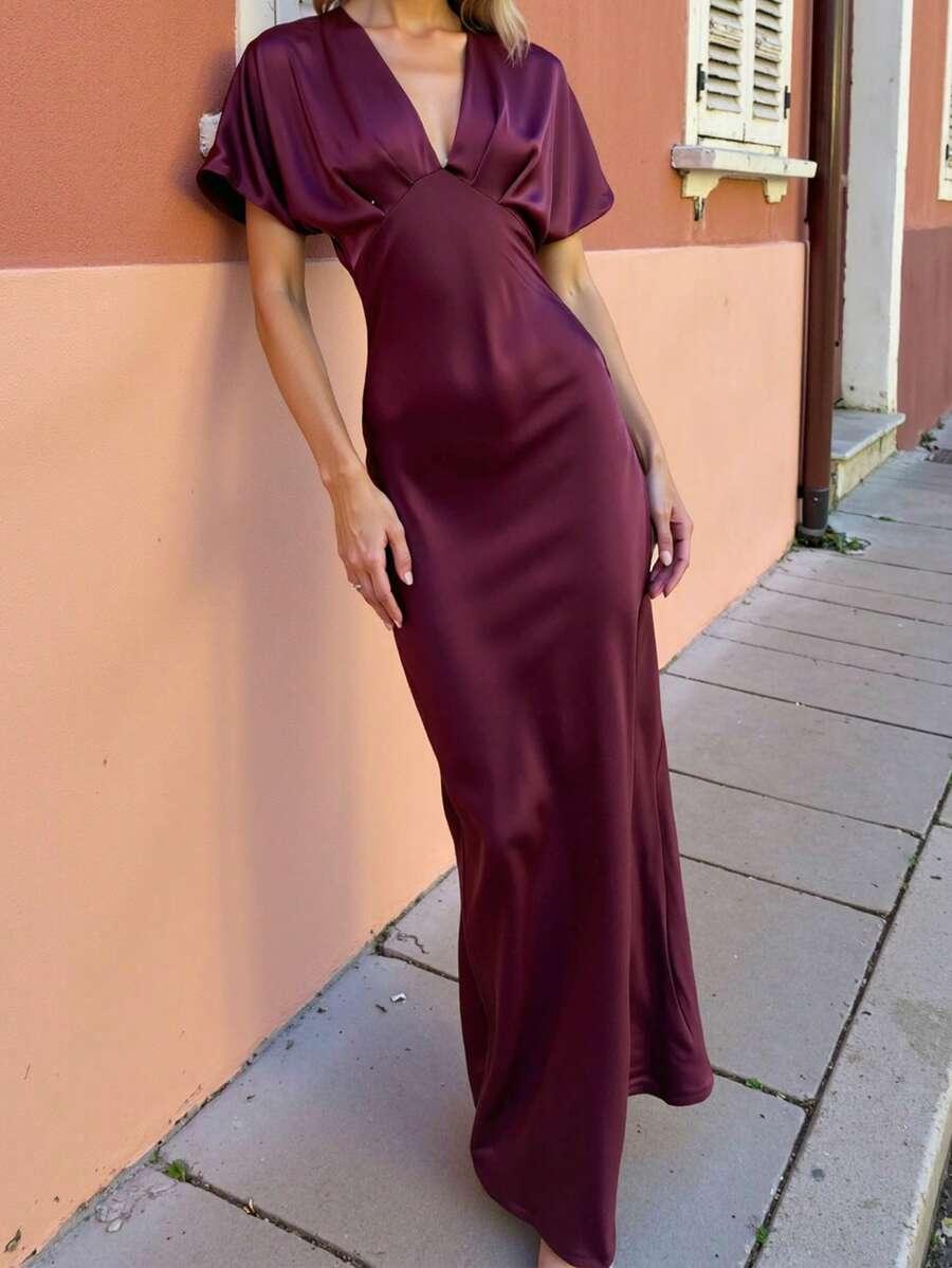 SATYNOWA MAXI SUKIENKA 