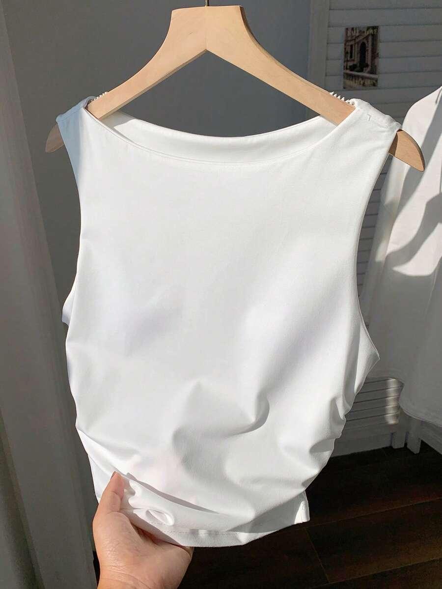 biały top casual 