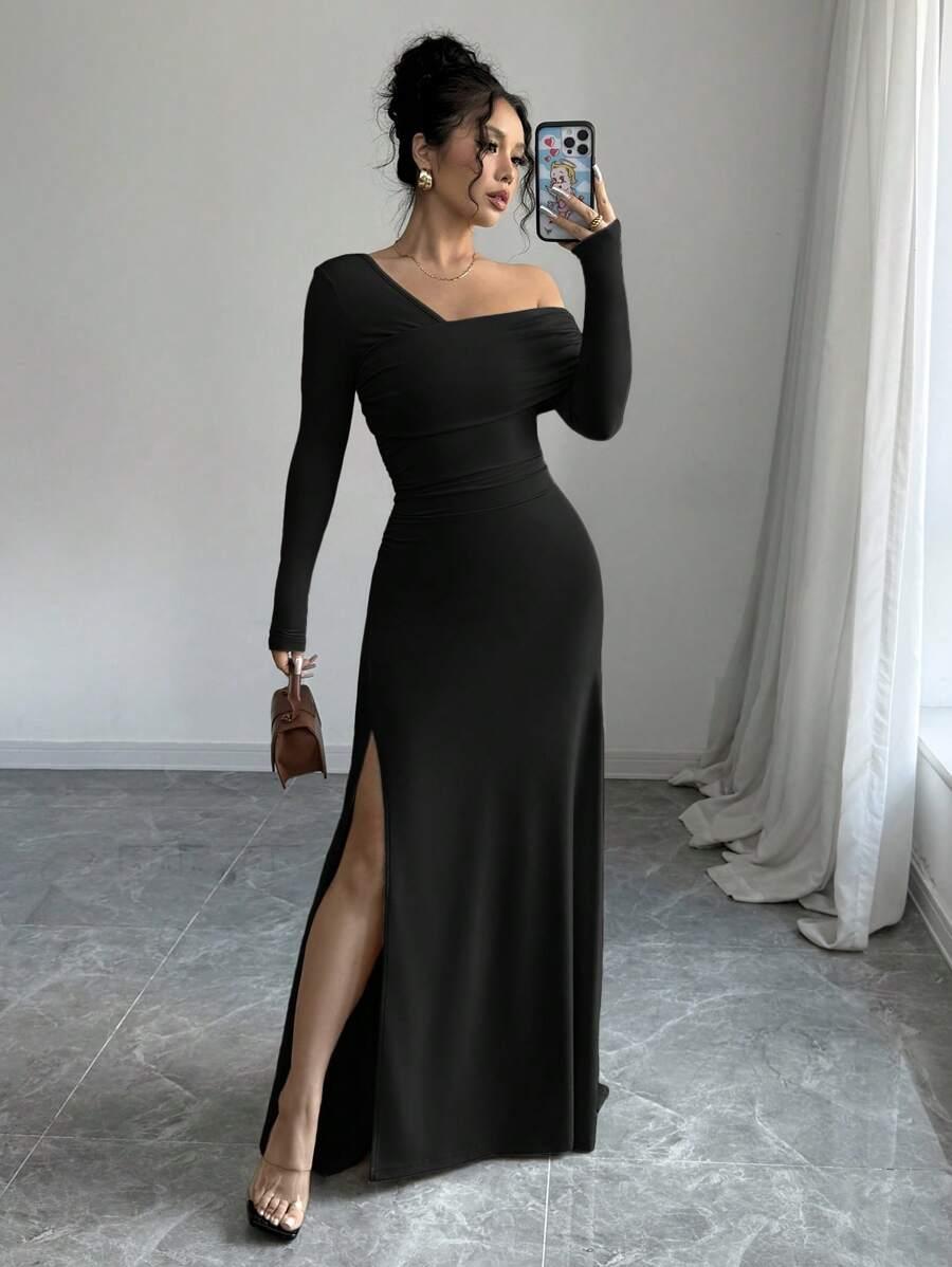 CZARNA MAXI SUKIENKA
