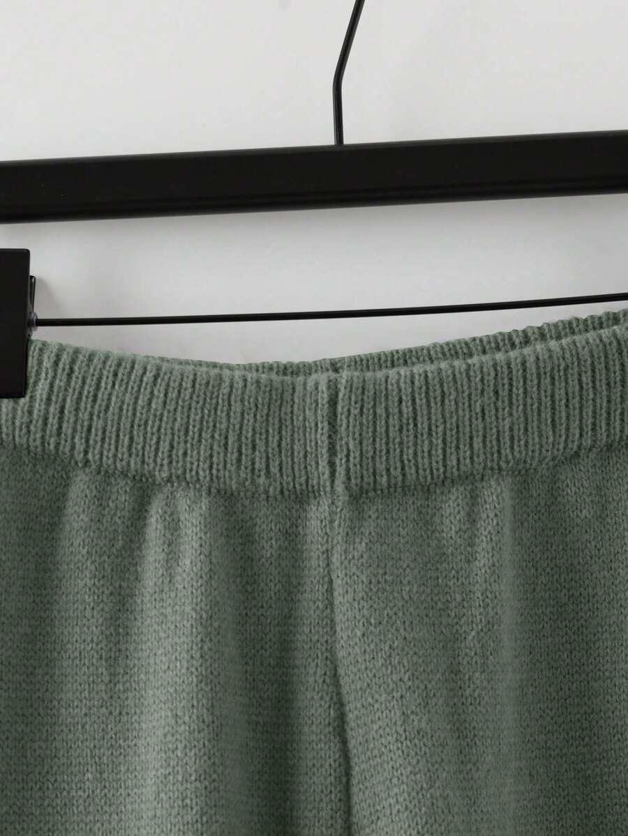 SWETER SPODNIE KOMPLET DZIANINOWY