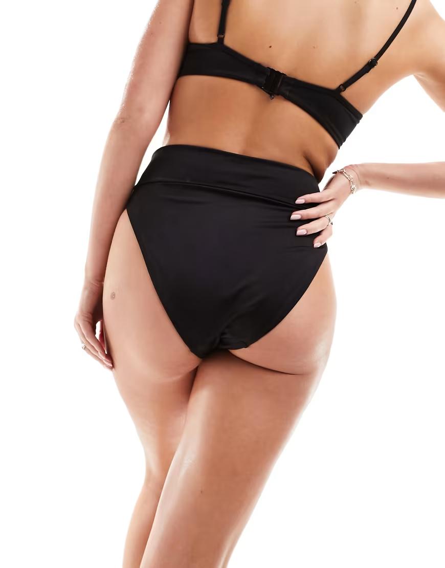 CZARNY DÓŁ OD BIKINI Z WYSOKIM STANEM