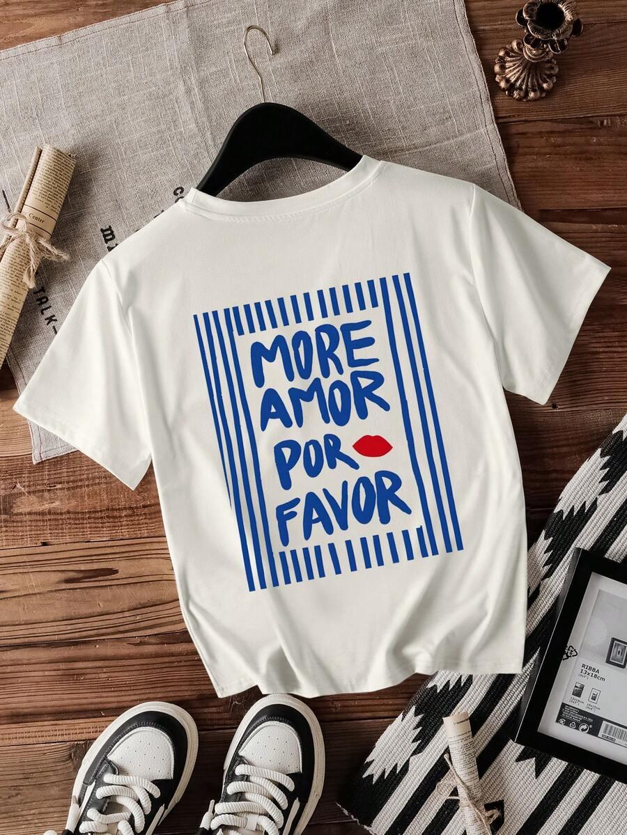 biały t-shirt nadruk