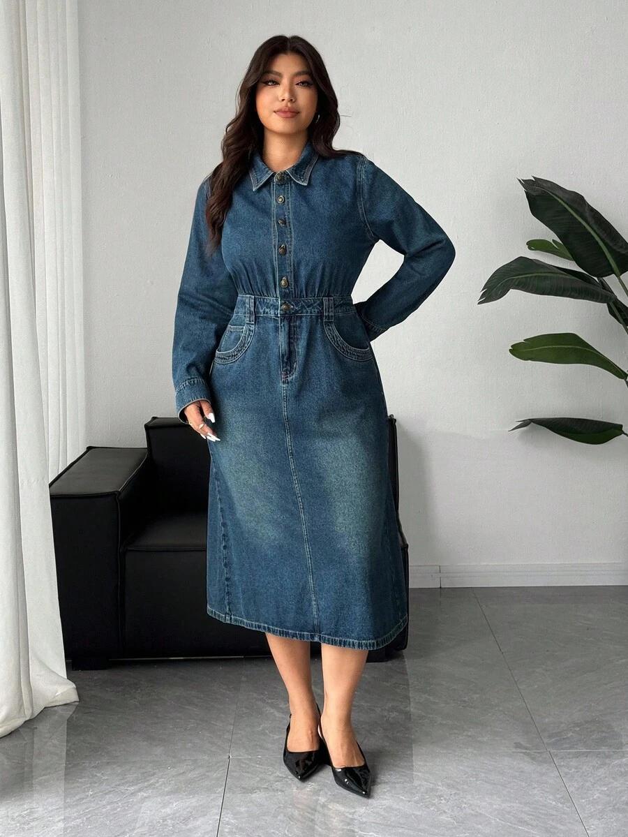 niebieska sukienka jeans
